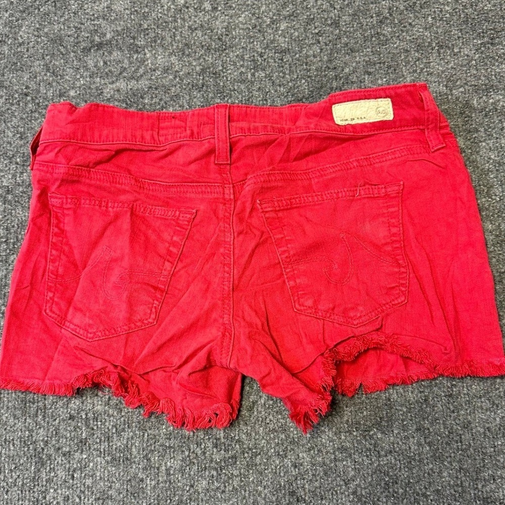 AG Shorts Womens Size 28 Red The Mary Jane Low Rise Cut-Off Tencel USA Made